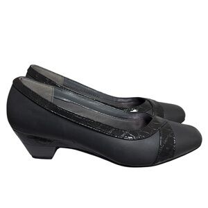Anac Black Low Block Heel Pumps